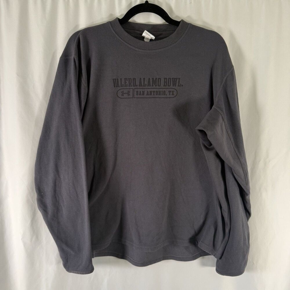 Valero Alamo Bowl Under Armour Fleece Jacket Mens Medium Grey Pullover Crew Neck